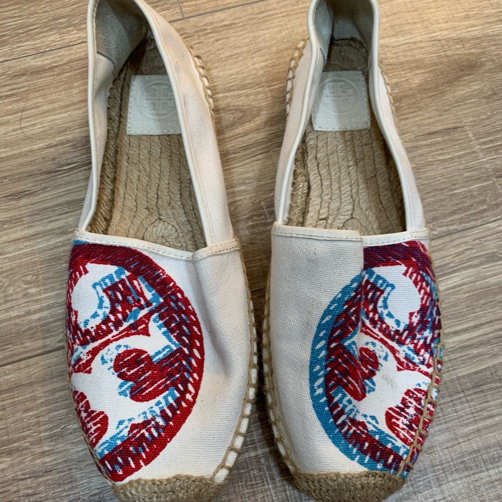 TORY BURCH Ivory 3D Logo Espadrille Flats